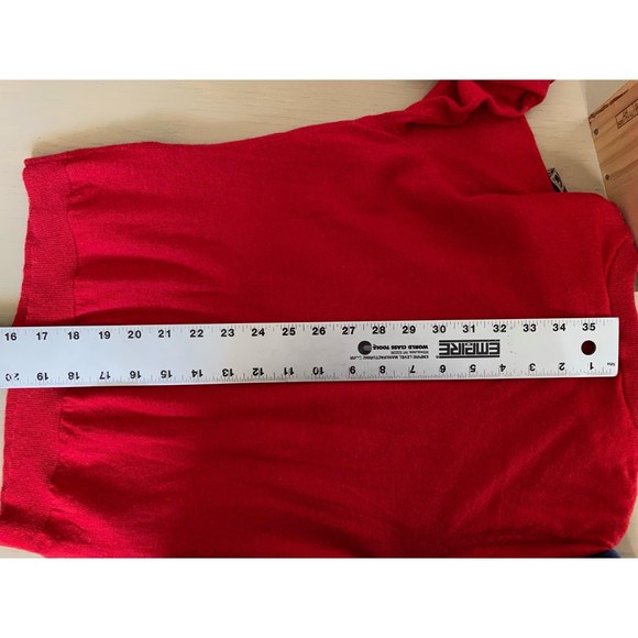 L.A.M.B. 2005 Boudoir Cherry Red Cashmere Cardigan Size M - Picture 4 of 10